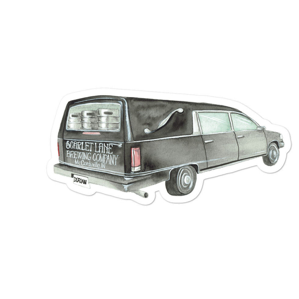 Scarlet Lane Hearse Sticker