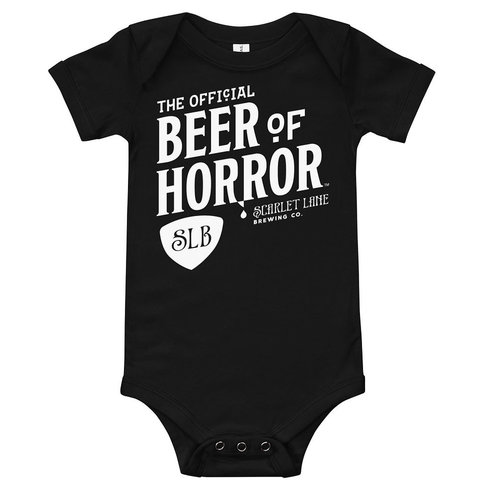 The Official Beer of Horror Baby Short Sleeve Onesie