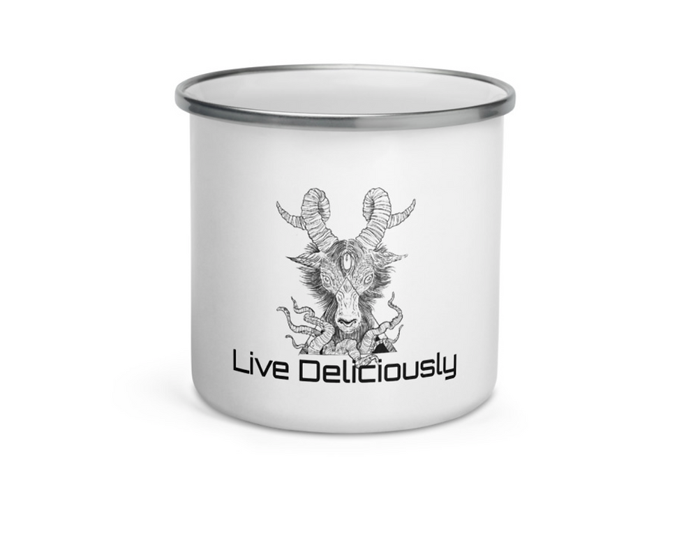 Live Deliciously Enamel Mug
