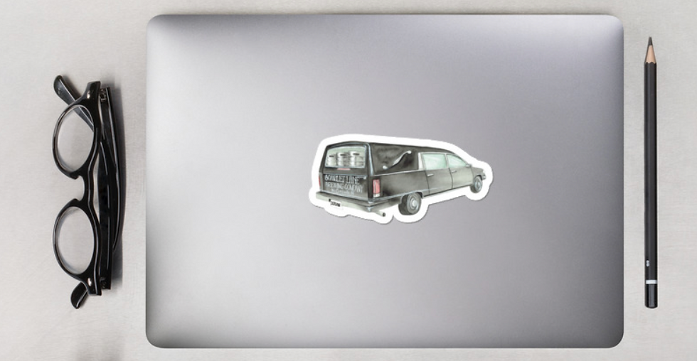 Scarlet Lane Hearse Sticker